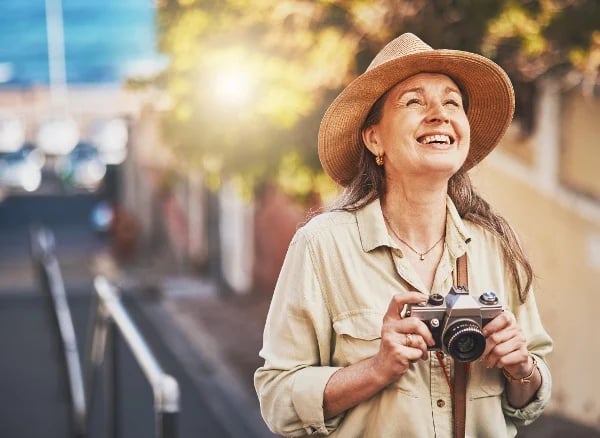 A woman enjoys her retirement thanks to a Traditional IRA.