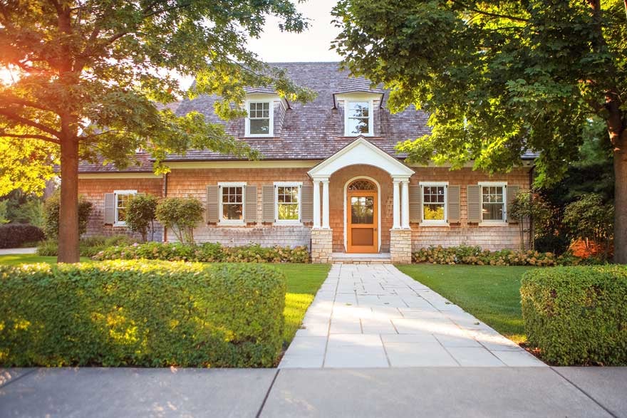 exterior of home with arch