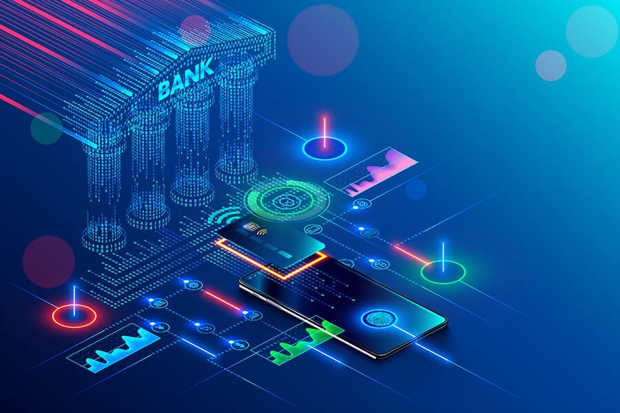 External account bank transfer concept.
