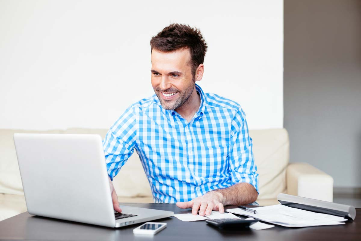 Man working on laptop