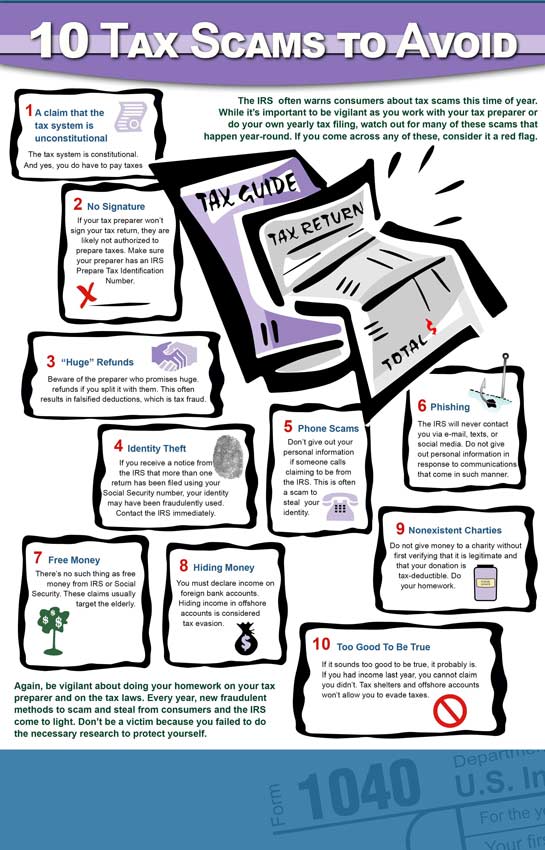 Notes with different tax scams