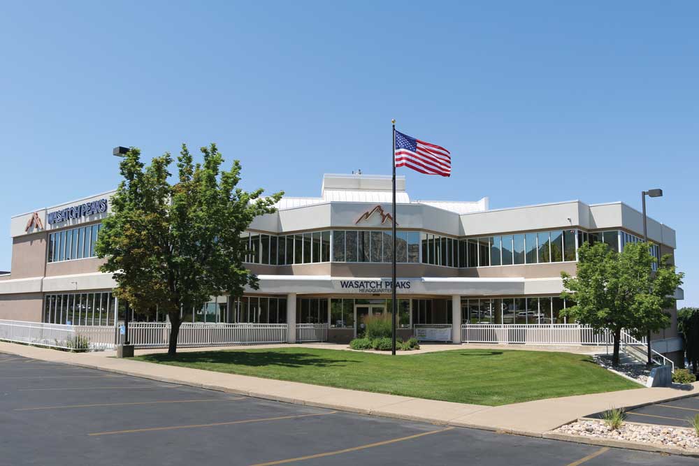 Wasatch Peaks Corporate Branch with American flag in front