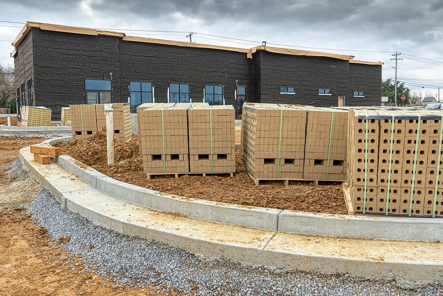 construction materials for a commercial construction project outside of a business