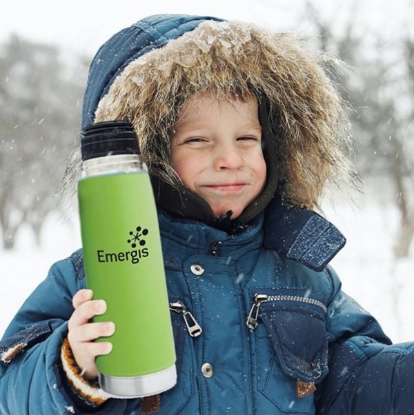 Boy holding thermo cup