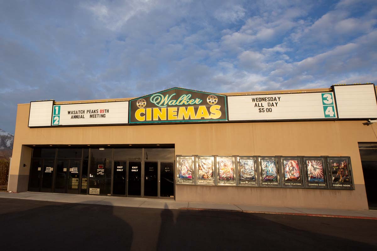 View of the outside of the Walker Cinemas Theater for Wasatch Peaks Annual Meeting.